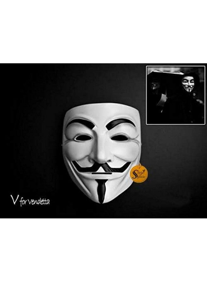 سايج سكوير قناع وجه سايج سكوير فينديتا كوميك، قناع فوكس، قناع وجه مجهول الإصدار VIP، مقاس مثالي، احتجاج كوسبلاي في فينديتا من دي سي كوميكس (أسود وأبيض) (قطعتان) - Image 5