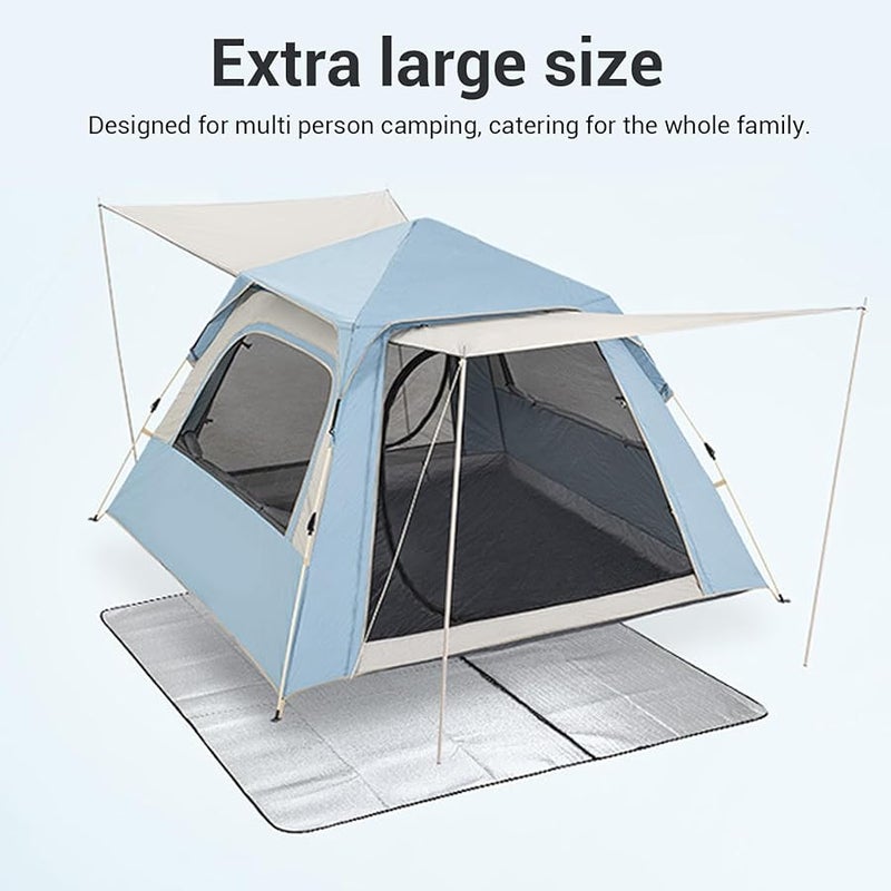 سجادة نزهة كبيرة مقاس 240×240 سم مقاومة للماء مع فيلم ألومنيوم للاستخدام في الهواء الطلق والتخييم - Image 4