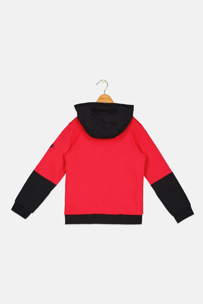 Nike Kids Sportswear Fit Long Sleeve Outdoor Sweatshirt, Red - Image 2