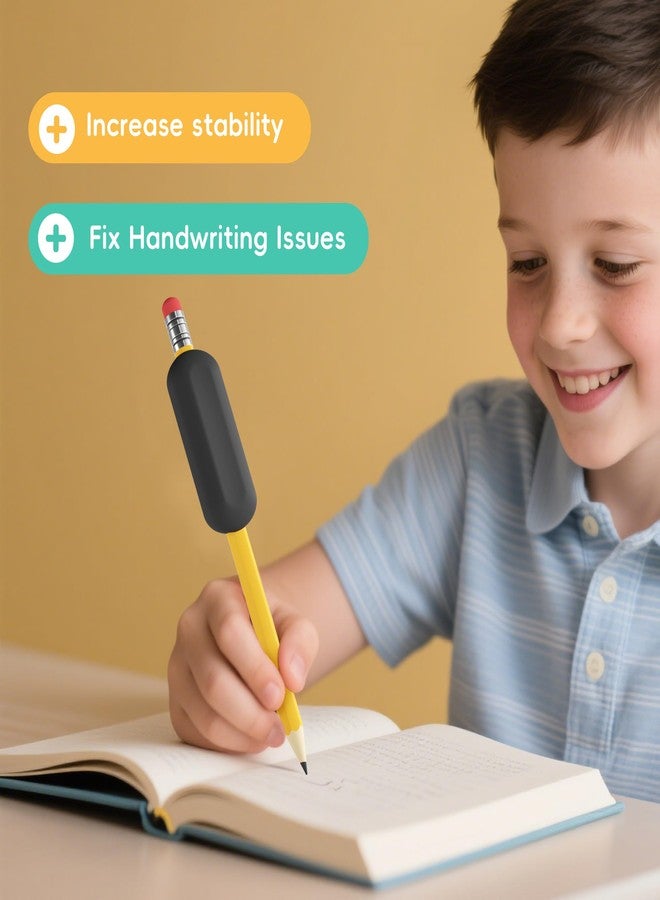 ELETIUO 5-Pack Weighted Pencil Grips - 1oz Silicone Handwriting Aid for Kids, Elderly & Special Needs - Improves Penmanship for Autism,ADHD,Tremors,Dyspraxia & Fine Motor Skills - Image 3