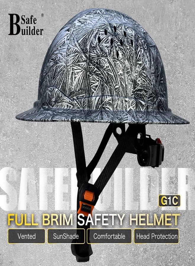 SAFEBUILDER SBD-G1C Construction Full Brim Safety Helmet HDPE Hard Hat Vented Hardhats Sunshade Carbon Fiber Pattern Industrial Work Certified ANSI/ISEA Z89.1 (GangMu Full Brim Hard Hats) - Image 2