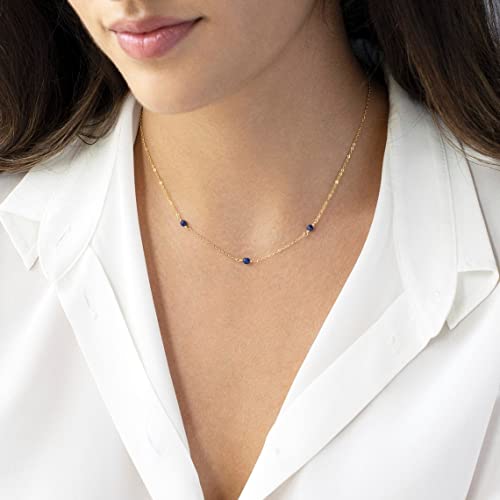 BERISO 14K Gold/Silver Plated Choker Necklace for Women Shining Dots Station Gold Chain Necklace Beads Sparkle Chain Necklace Link Chain Exquisite Jewelry for women - Image 4
