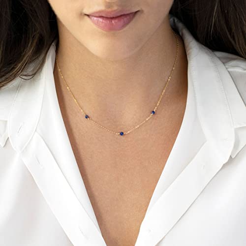 BERISO 14K Gold/Silver Plated Choker Necklace for Women Shining Dots Station Gold Chain Necklace Beads Sparkle Chain Necklace Link Chain Exquisite Jewelry for women - Image 3