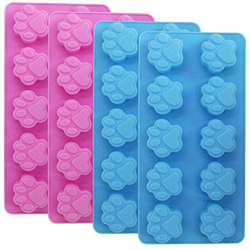 DaKuan 4Pack Food Grade Silicone Paw Print Mold Reusable Pet Ice Candy Chocolate Bakery Molds Oven Freezer Dishwasher Safe - Image 1