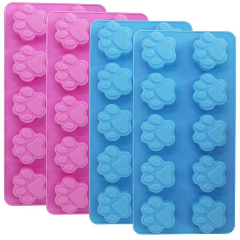 DaKuan 4Pack Food Grade Silicone Paw Print Mold Reusable Pet Ice Candy Chocolate Bakery Molds Oven Freezer Dishwasher Safe - Image 2