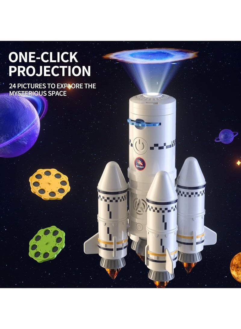 5-in-1 Space Shuttle Rocket Playset for 3-9 year olds: Educational aerospace playset with astronaut figures, projector light - Image 2