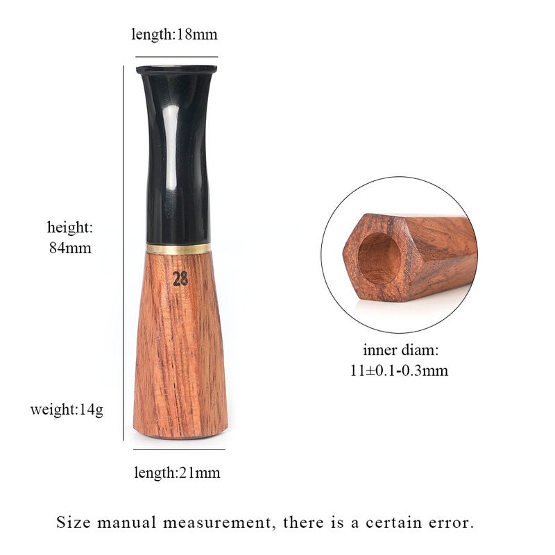 Wooden Cigar Cigarette Holder Pear Wood Cigar Filter Cigarette Holder Cycle Filter Washable Cigar Mouthpiece Extension Mouth - Image 1