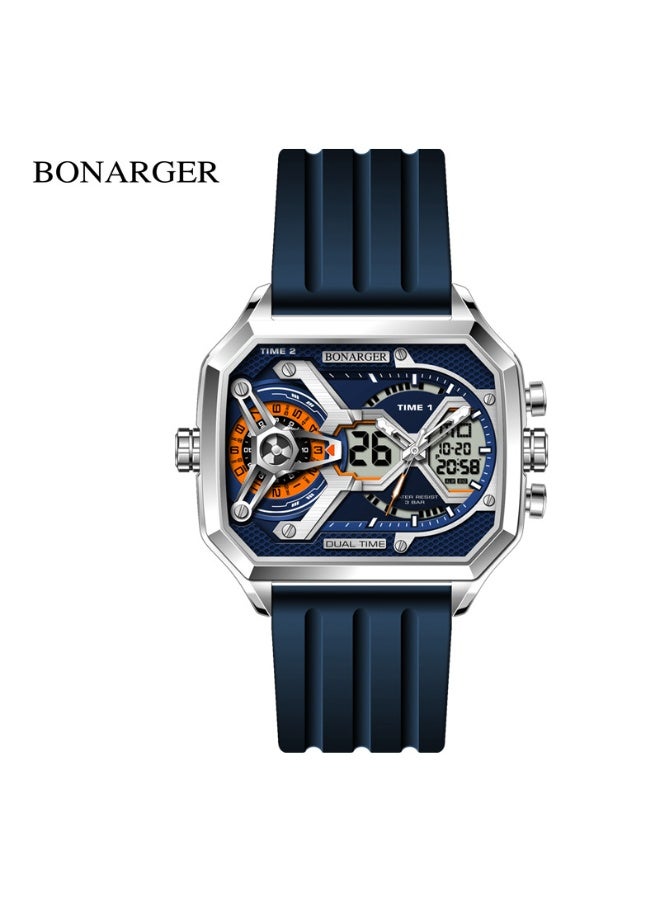 BONARGER New Men's Electronic Multi-Function Sport Luminous Waterproof Personalized Large Dial Watch - Image 1