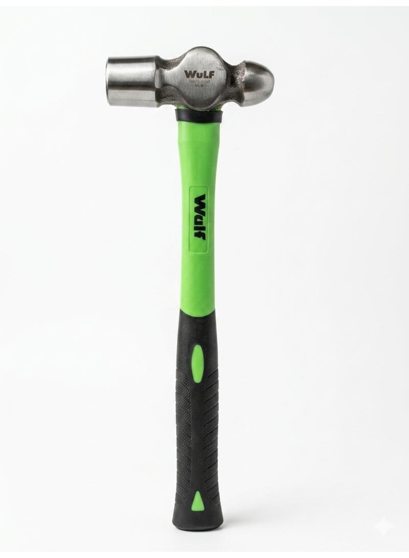 WULF Ball Pein Hammer 3Lb Heavy Duty Steel Hammer with Ergonomic Non Slip Grip Handle for Metalworking Construction Garage Workshop Mechanical Repair