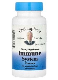 Christopher's Original Formulas Immune System Formula 400 mg 100 Vegetarian Caps (200 mg Per Cap) 
