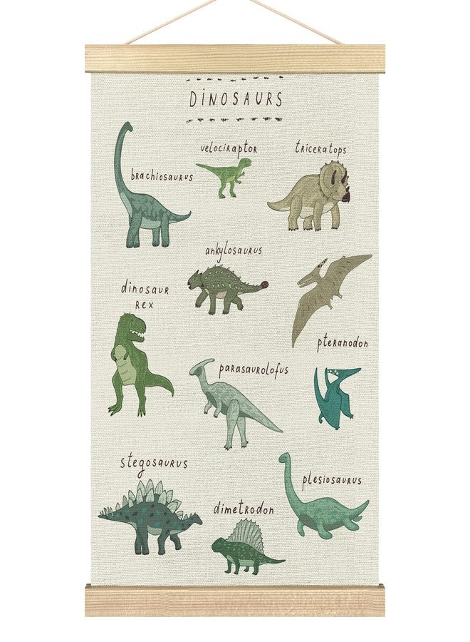 BCUANGD Dinosaur Dino Wall Art - Baby Toddler Boys Room Wall Art Poster Hanger with Wood Frames, Inspirational Wall Hanging Canvas Decor for Kids Room Nursery Bedroom, 12x16 Inches - Image 1