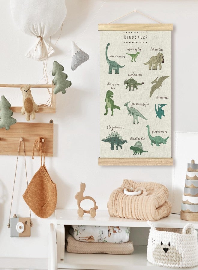 BCUANGD Dinosaur Dino Wall Art - Baby Toddler Boys Room Wall Art Poster Hanger with Wood Frames, Inspirational Wall Hanging Canvas Decor for Kids Room Nursery Bedroom, 12x16 Inches - Image 5