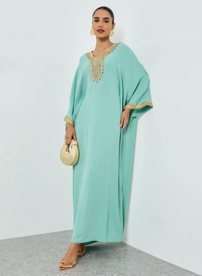 Take Two Light Blue Embroidered Lace Kaftan