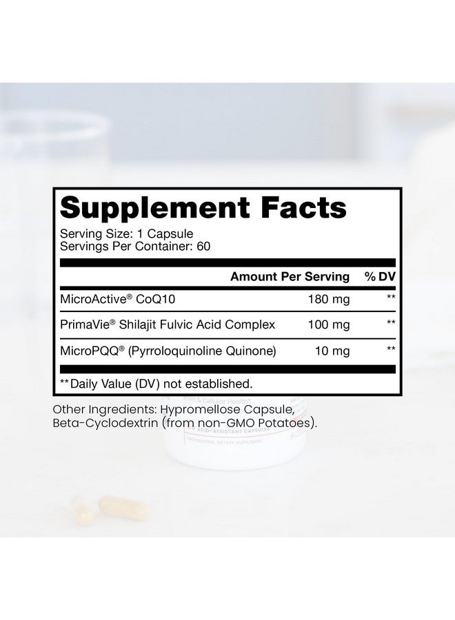 Pure Therapro Rx MicroActive CoQ10 Enhanced with MicroPQQ + Shilajit “Sustained Release” 60 Veg Caps | Convenient Once a Day Clinical Dose | 2 Month Supply | Vegan | Pharmaceutical Grade - Image 2