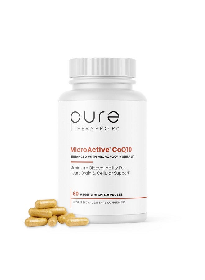 Pure Therapro Rx MicroActive CoQ10 Enhanced with MicroPQQ + Shilajit “Sustained Release” 60 Veg Caps | Convenient Once a Day Clinical Dose | 2 Month Supply | Vegan | Pharmaceutical Grade - Image 1