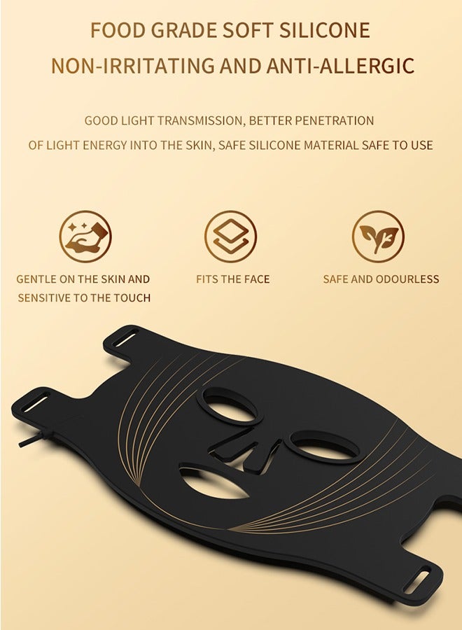 إسكدنيا قناع فوتون للوجه بتقنية LED، علاج بالضوء الأحمر للوجه، قناع مرن وناعم بالأشعة تحت الحمراء، قناع سيليكون ثلاثي الألوان، علاج بالضوء الأحمر، مضاد للشيخوخة، تبييض، أجهزة تجميل منزلية متقدمة - Image 4