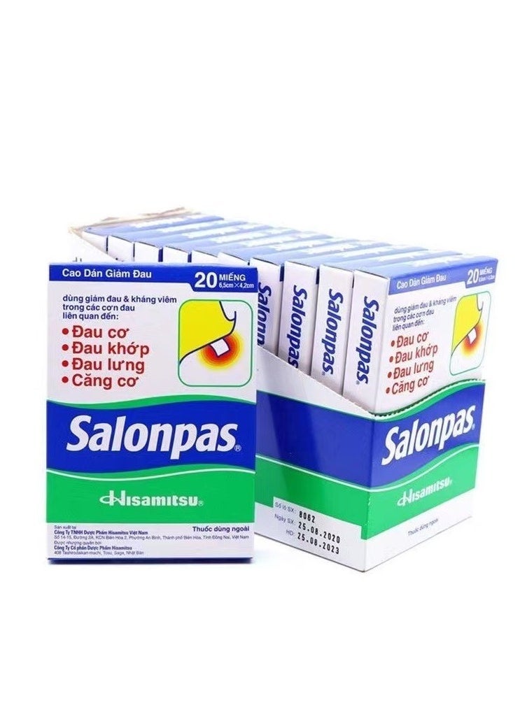 Salonpas 10-PACK Pain Relief Patch, Joint Pain Relief, 20pcs*10 - Image 1