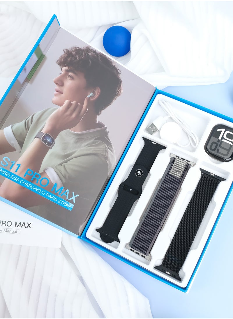 Telzeal S11 Pro Max Smartwatch AMOLED Display Local Music Playback Bluetooth Calling Wireless Charging  - Image 2
