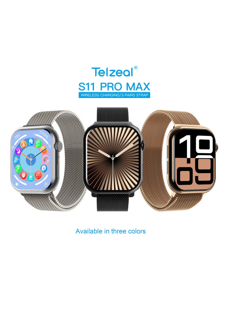 Telzeal S11 Pro Max Smartwatch AMOLED Display Local Music Playback Bluetooth Calling Wireless Charging  - Image 3