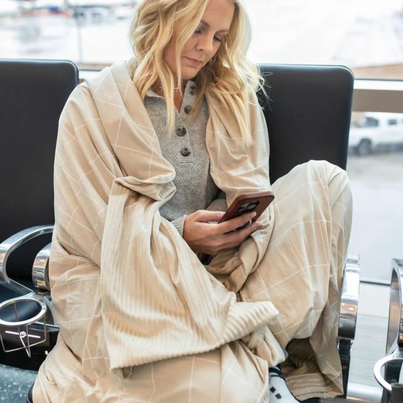 Beddy's Dual-Sided Travel Blanket for Airplane or Car, Packable with Portable Carrying Case Bag, Super Soft & Cozy Lightweight Blanket, Perfect for Travelers, Road Trips and Camping, On-The-Go - Image 2