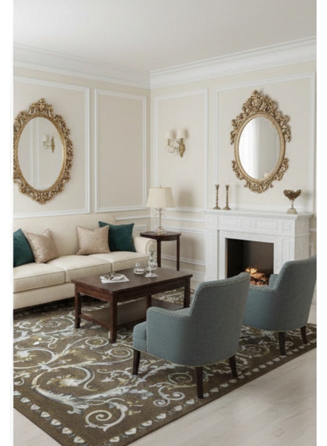 Alkaffary Carpet Francia Easy to clean and ideal for everyday use Size 3.00x5.00 , Color Brown - Image 4