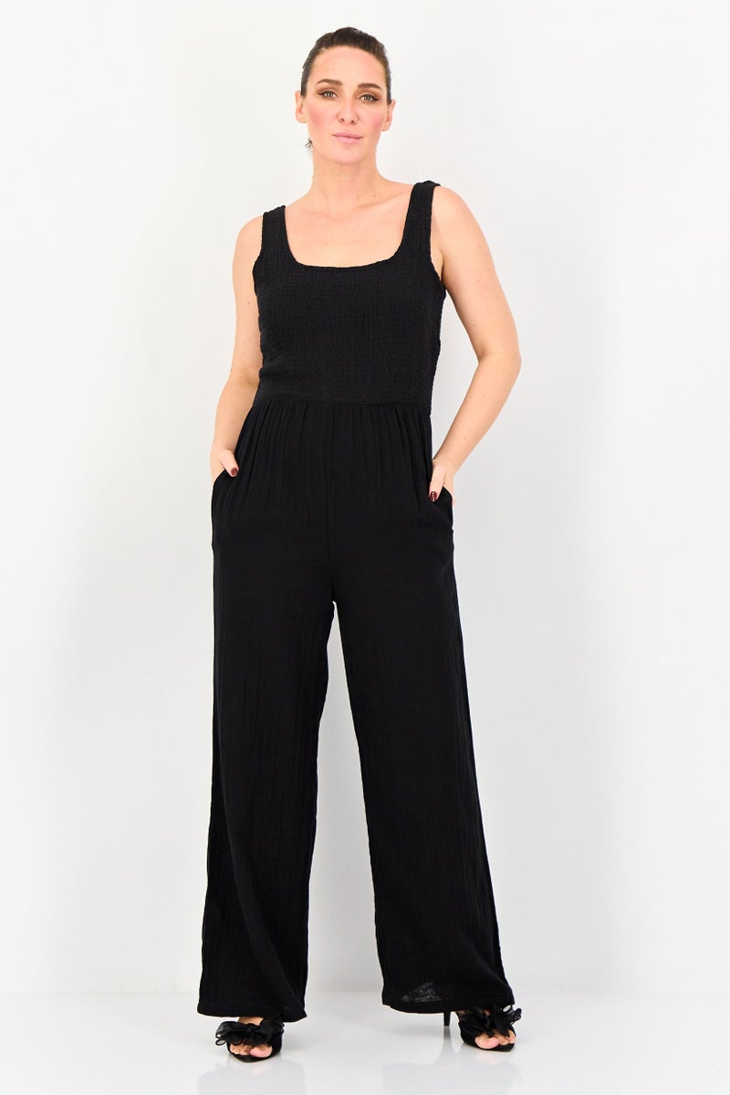 BRAVE SOUL Women Solid Sleeveless Jumpsuit, Black - Image 1
