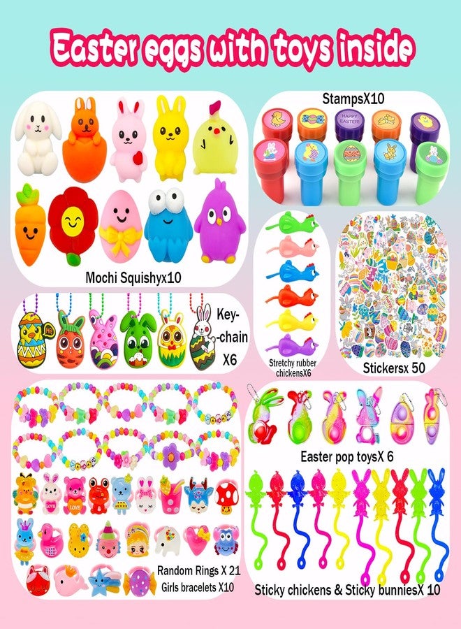 Phaorui 318 Pcs bulk Easter Egg with toys filled inside for kids, 100 sets plastic Easter egg stuffed with toys self pre filled Easter egg fillers for Kids Boys Girls stuffed Easters eggs filled - Image 4