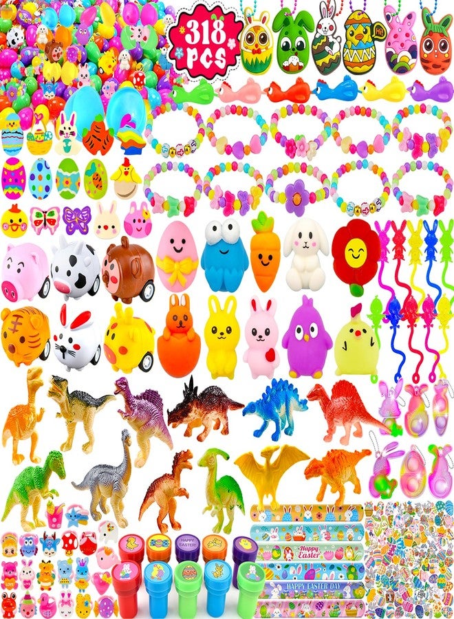 Phaorui 318 Pcs bulk Easter Egg with toys filled inside for kids, 100 sets plastic Easter egg stuffed with toys self pre filled Easter egg fillers for Kids Boys Girls stuffed Easters eggs filled - Image 1