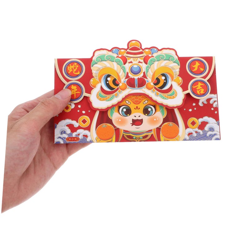 Traditional Chinese Red Envelopes Lucky Money Packets Set of 12 for Lunar New Year Wedding Fortune Celebration - Image 4