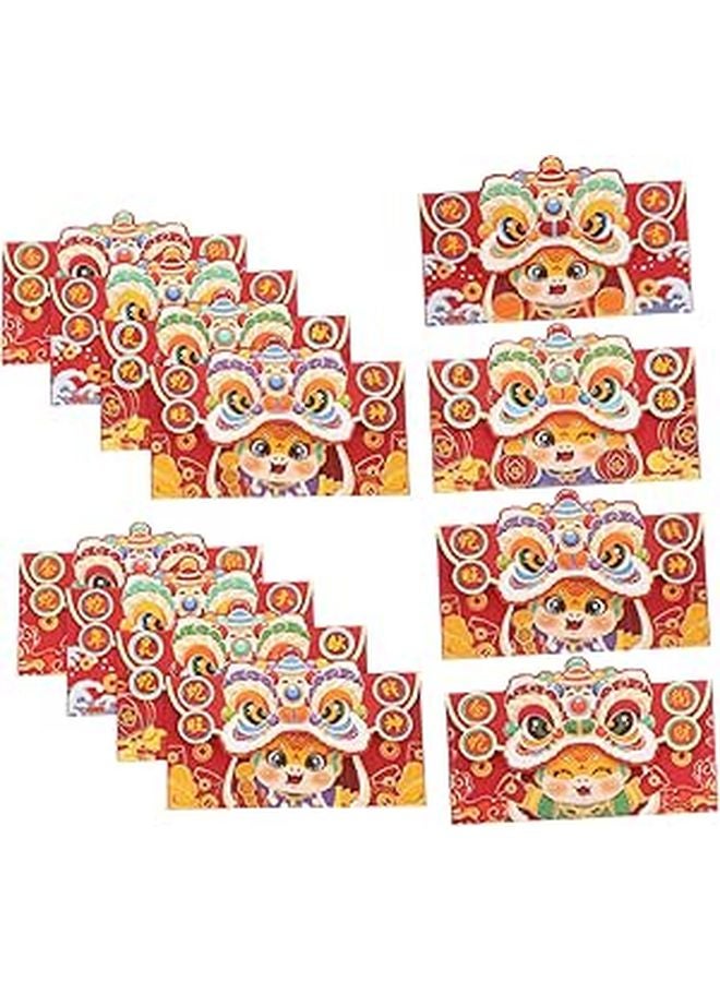 Traditional Chinese Red Envelopes Lucky Money Packets Set of 12 for Lunar New Year Wedding Fortune Celebration - Image 1