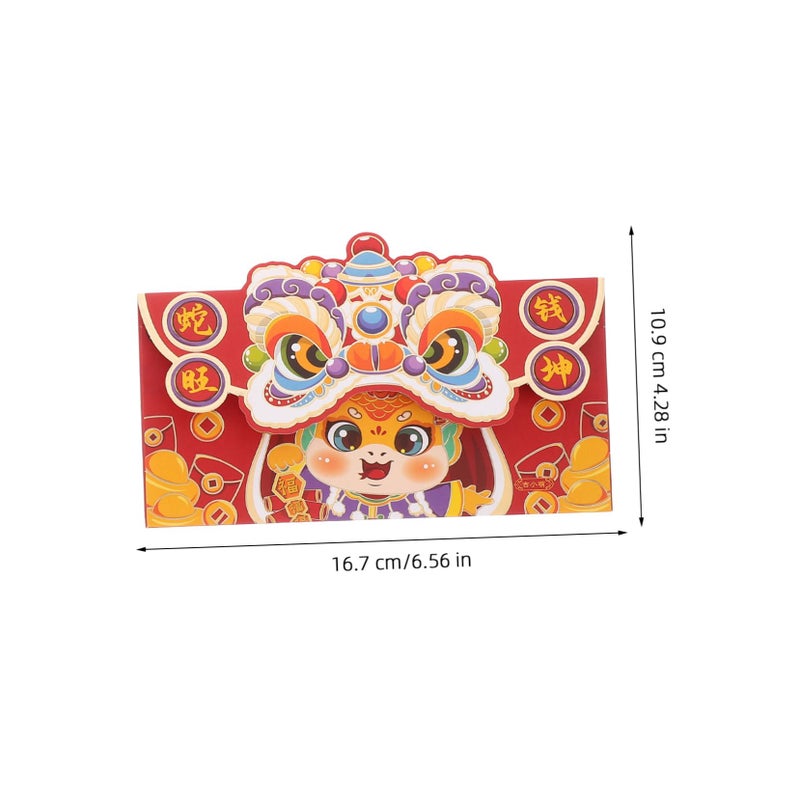 Traditional Chinese Red Envelopes Lucky Money Packets Set of 12 for Lunar New Year Wedding Fortune Celebration - Image 3