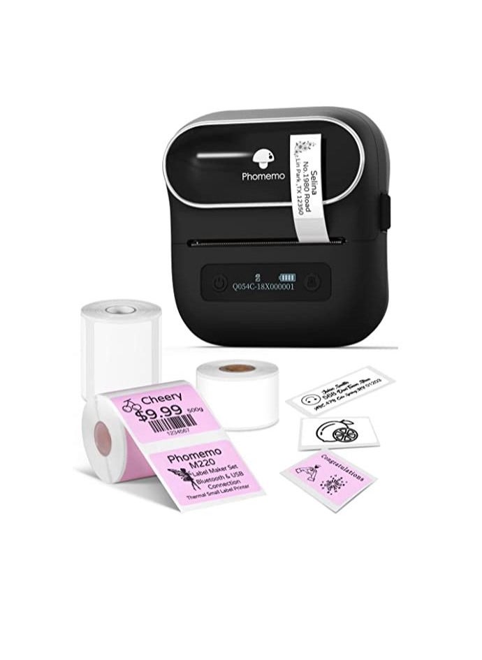phomemo - Phomemo M220 Portable Thermal Label Makers Bluetooth Printer For Barcode Labeling Organizing Small Business Compatible With iOS And Android - Image 1