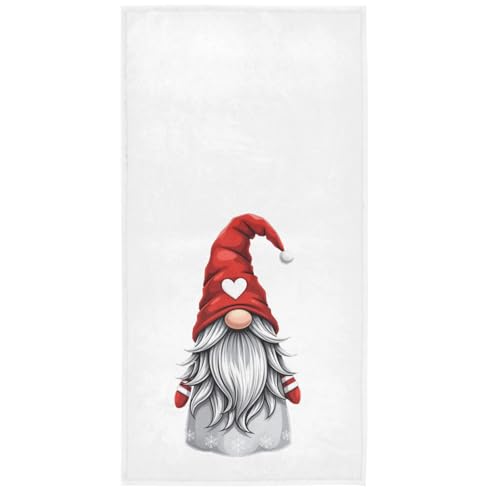 Wamika Christmas Gnome Hand Towels Ultra Soft Winter Snowflakes White Towels Kitchen Fingertip Towel Washcloths Highly Absorbent SPA Gym Guest Shower Towels Xmas Bathroom Decor 16 x 30 in - Image 1