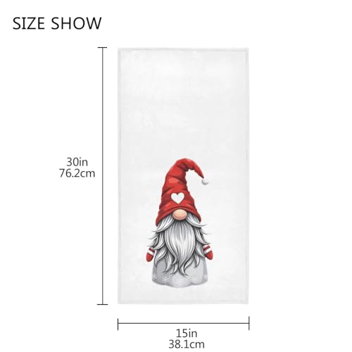 Wamika Christmas Gnome Hand Towels Ultra Soft Winter Snowflakes White Towels Kitchen Fingertip Towel Washcloths Highly Absorbent SPA Gym Guest Shower Towels Xmas Bathroom Decor 16 x 30 in - Image 3
