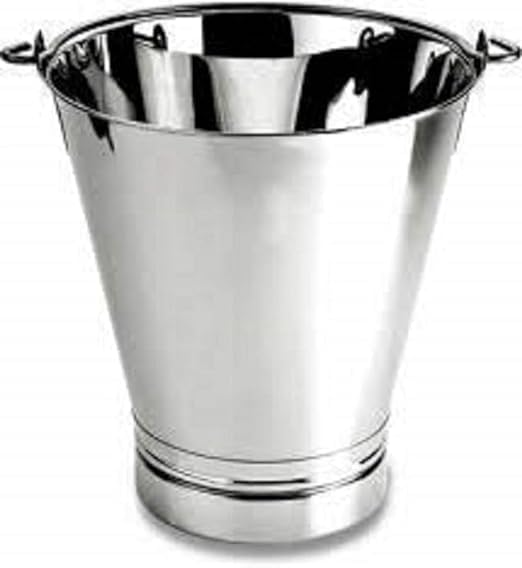 SHOPSIDEX Steel Non Joint Leak Proof Bucket Multipurpose Balti with Handle for Kitchen Home 12 Litter