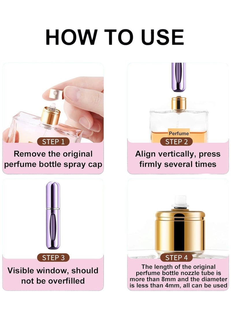 فيندكس مجموعة بخاخات عطر محمولة قابلة لإعادة التعبئة، حجم سفر 10 مل، عبوة من 4 قطع، لمسة نهائية معدنية متعددة الألوان - Image 4