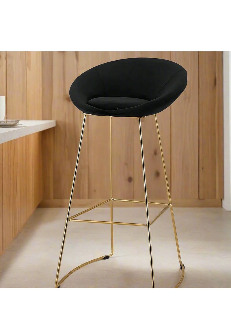 وودن تويست كرسي بار لتناول الطعام في المقهى الحديث مع أرجل معدنية متينة للمطبخ والبار ومقاعد المطاعم - Image 1