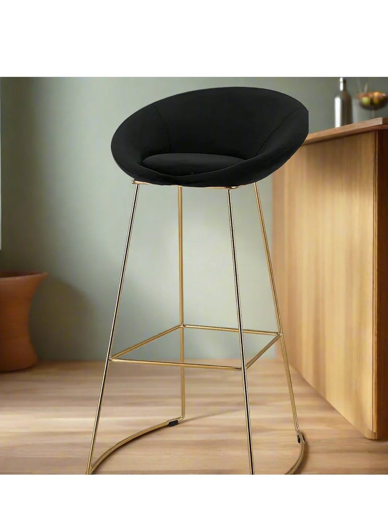 وودن تويست كرسي بار لتناول الطعام في المقهى الحديث مع أرجل معدنية متينة للمطبخ والبار ومقاعد المطاعم - Image 2