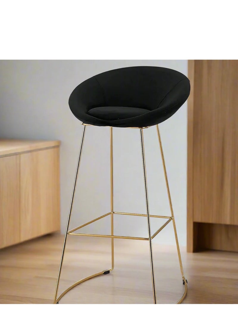 وودن تويست كرسي بار لتناول الطعام في المقهى الحديث مع أرجل معدنية متينة للمطبخ والبار ومقاعد المطاعم - Image 4