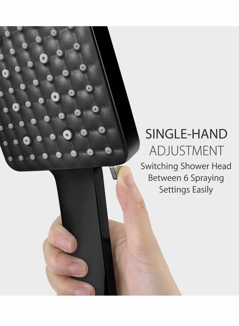 Y&D High Pressure Shower Head with Handheld, 6 Spray Modes Settings Detachable Chrome - Image 3
