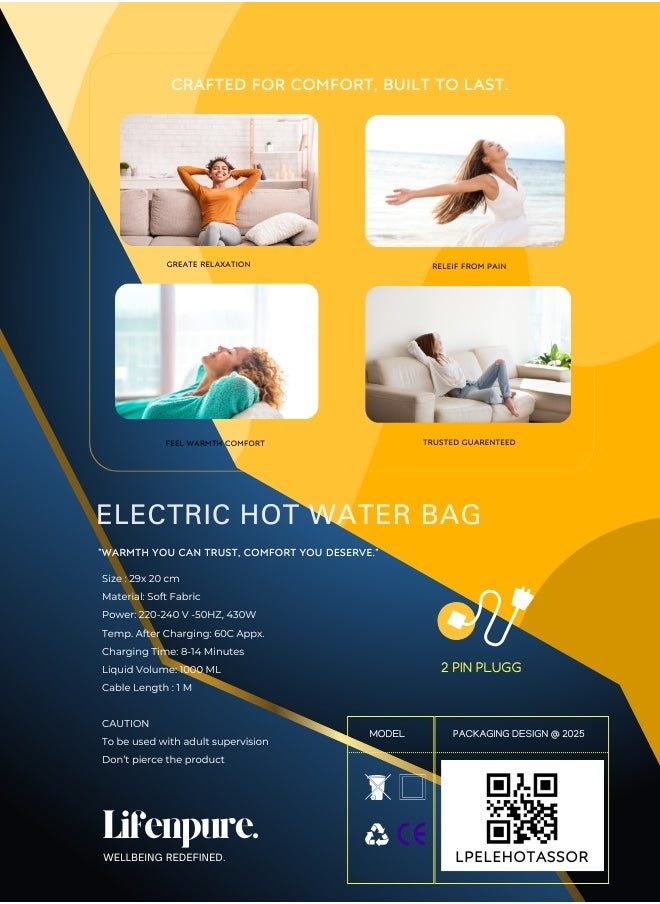 Lifenpure Lifenpure™ Electric hot water bag assorted colors  - Image 4