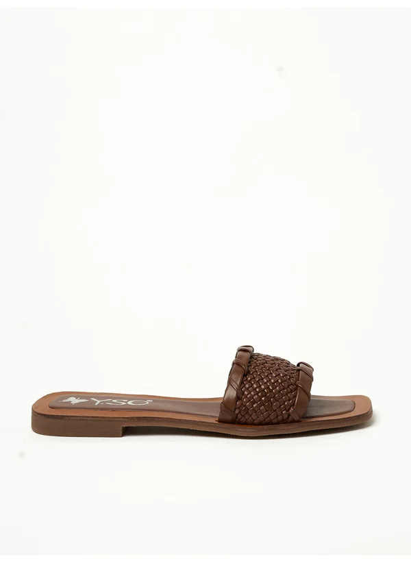 Y.so Y.SO Ladies Flat Sandals Tan | Made In India