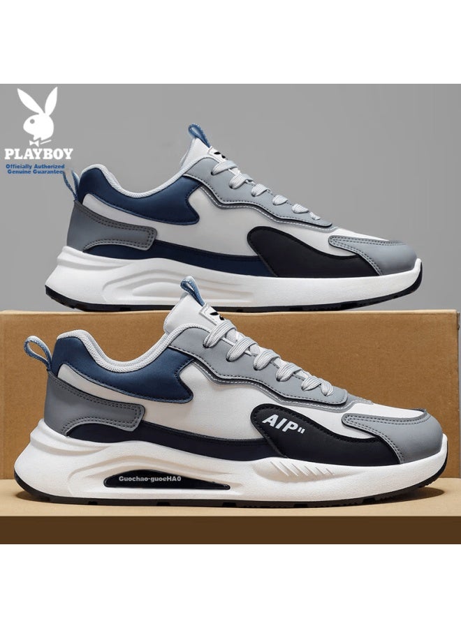 Playboy Men's Shoes  Autumn Winter Casual Thick-soled Fashionable Grey Dad Sneakers Size 43 - Image 2