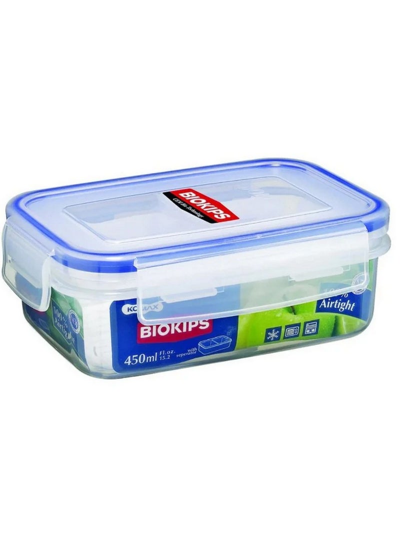 komax Biokips Rectangle Plastic Container With Divider 450 ML - Image 1