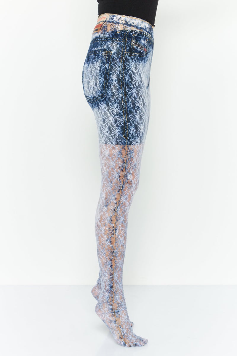 DIESEL Women Full Length Textured Leggings, Navy Combo - Image 2