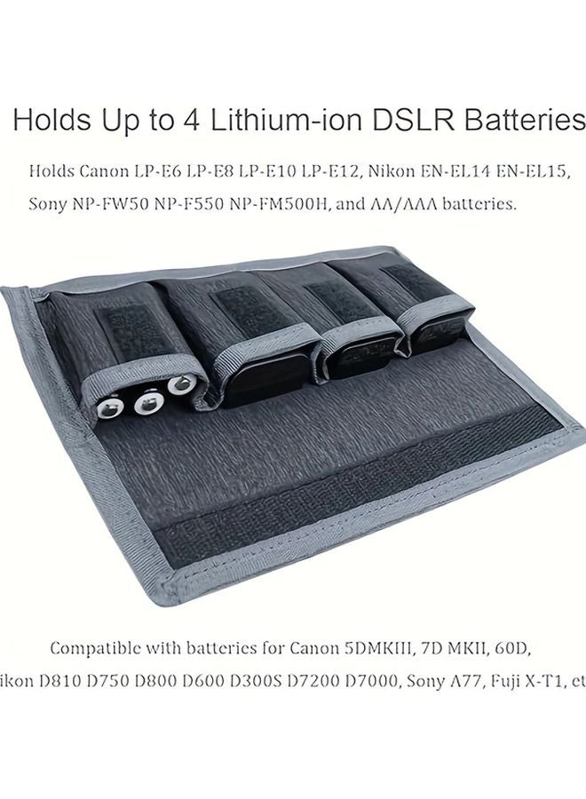 حقيبة تخزين بطارية واقية باللون الرمادي الداخلية للكاميرات DSLR والكاميرات عديمة المرآة - Image 3