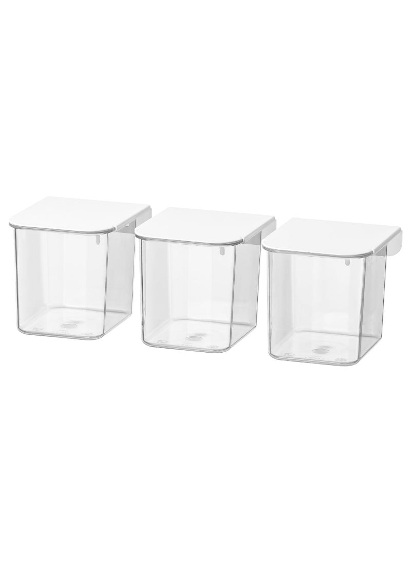 Container With Lid, White 