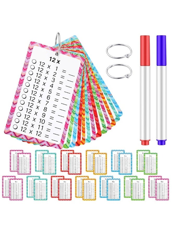 Geyee 1 Pack of 13 Multiplication Flashcards with 2 Dry Erase Markers and 2 Rings Multiplication Flashcards Math Flashcards Educational Timetable Flashcards for 1st to 3rd Grades Fun Learning with Math Game - Image 5