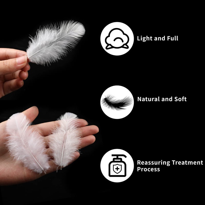 Soarer 300pcs White Feathers for Crafts - 3-5inch Feathers Bulk for Wedding Home Party, Dream Catcher Supplies and DIY Crafts(White) - Image 4