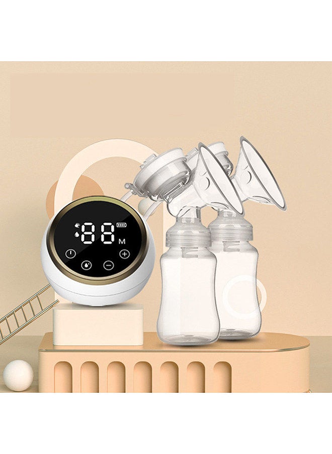 Generic - Double Electric  Pump Hands Free  Pump for feeding 3 Modes & 9 Adjustable Levels Low Noise Anti-Backflow LED Screen Built-in Battery with 2pcs 150ml Milk Bottles - Image 1